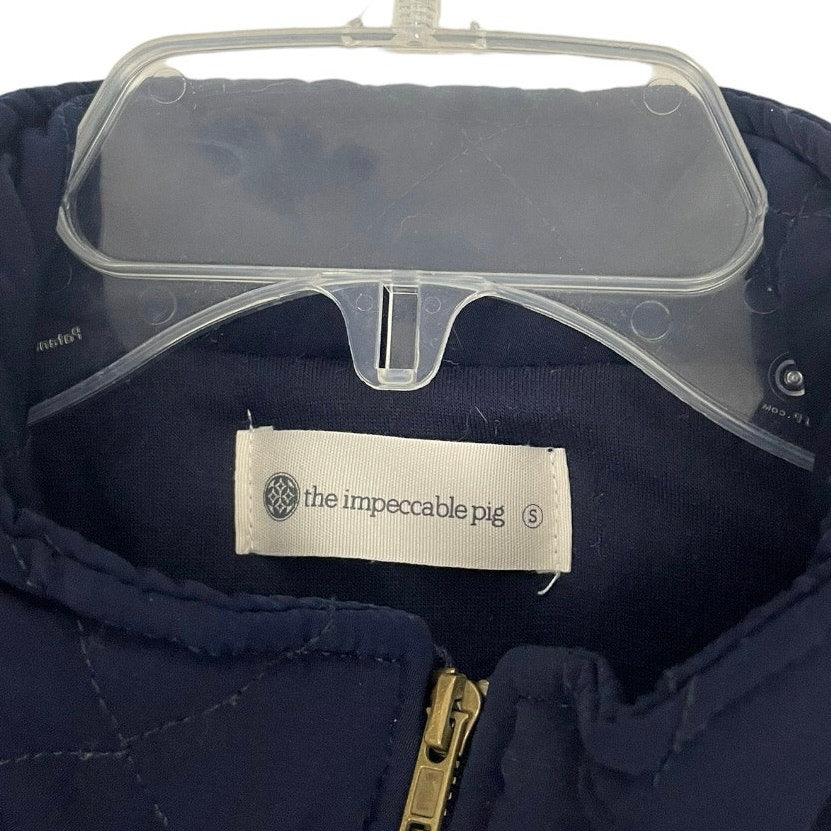 The Impeccable Pig Navy Blue Zip Up Puffer Vest