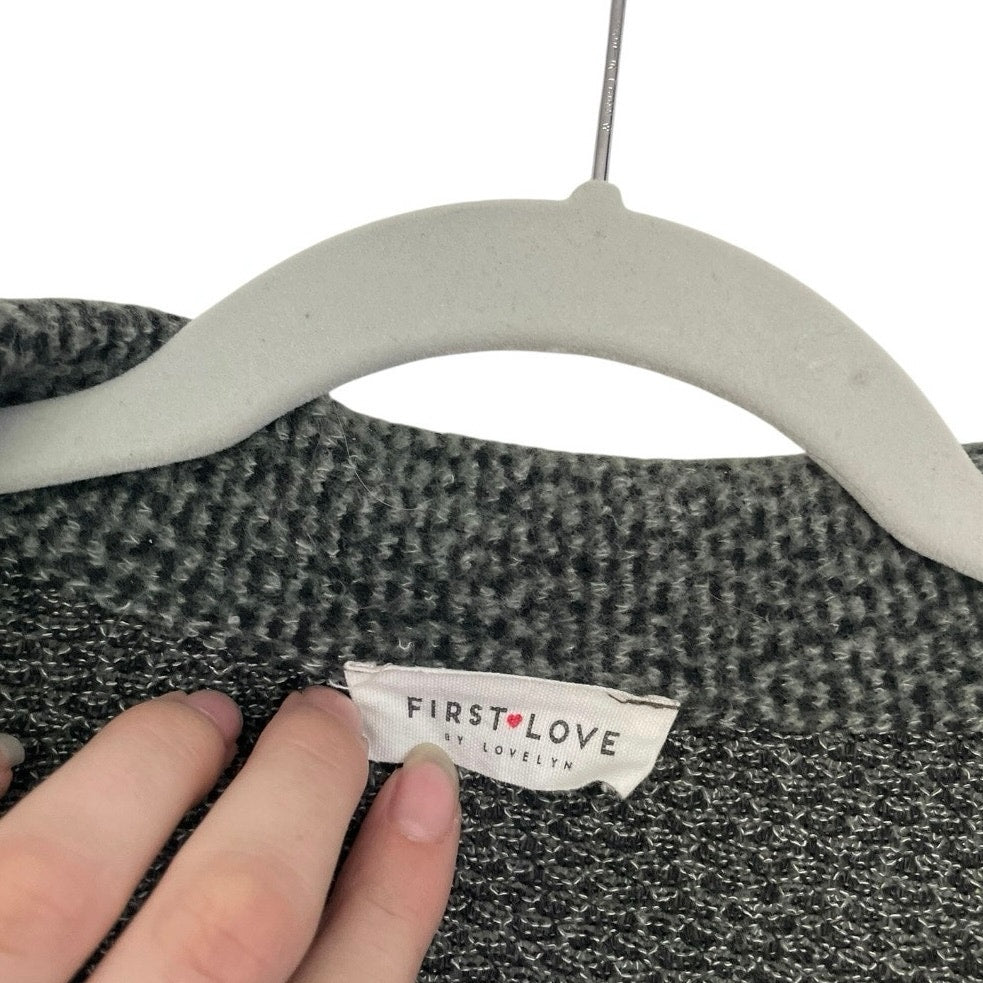 First Love Green Button Down Knit Top