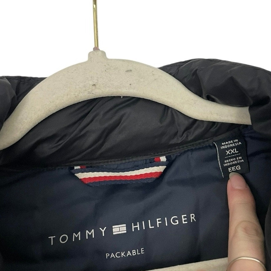 Tommy Hilfiger Mens Black Packable Zip Up Puffer Jacket