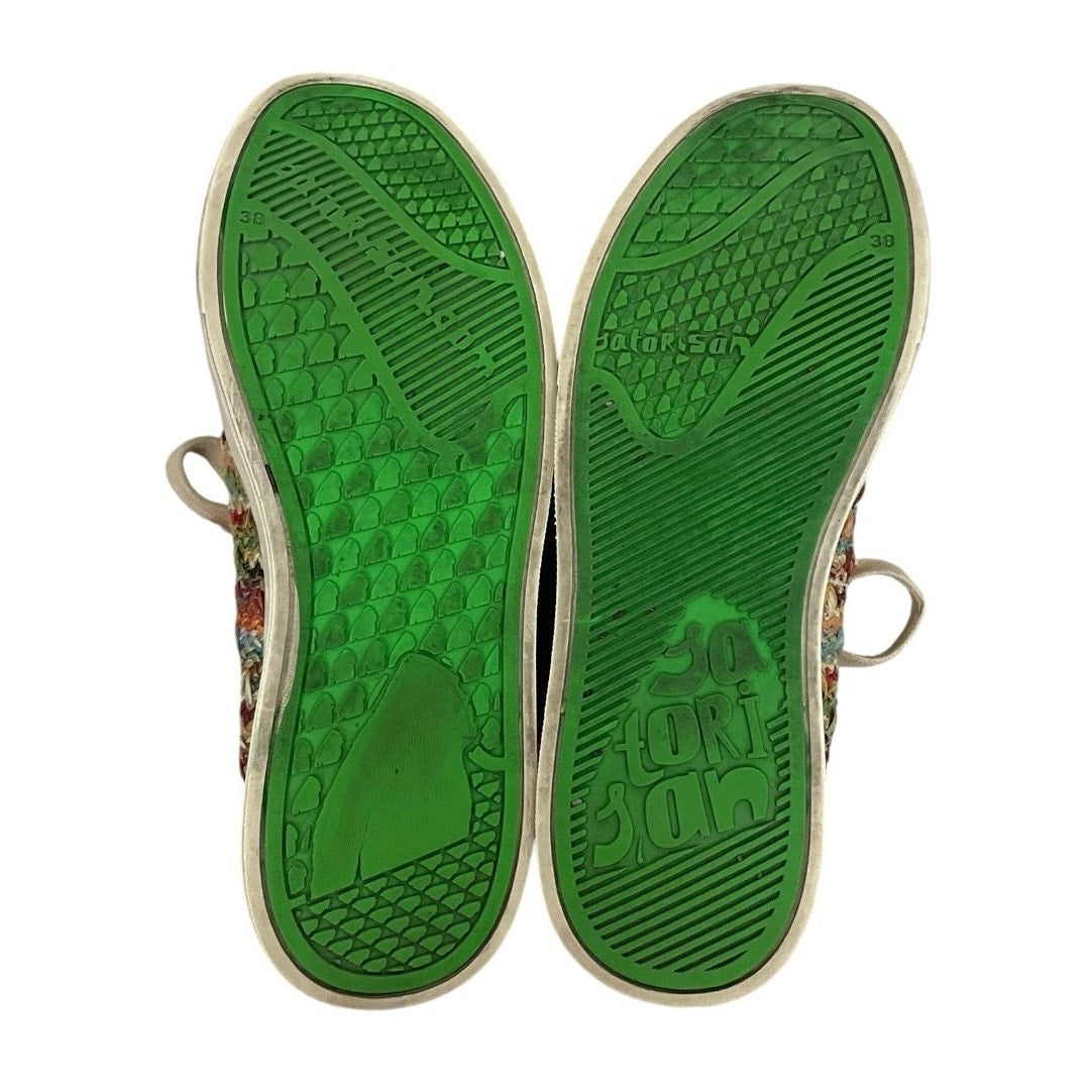 Satorisan Proudly Imperfect Colorful & Beige Woven Knit Lace Up Sneakers