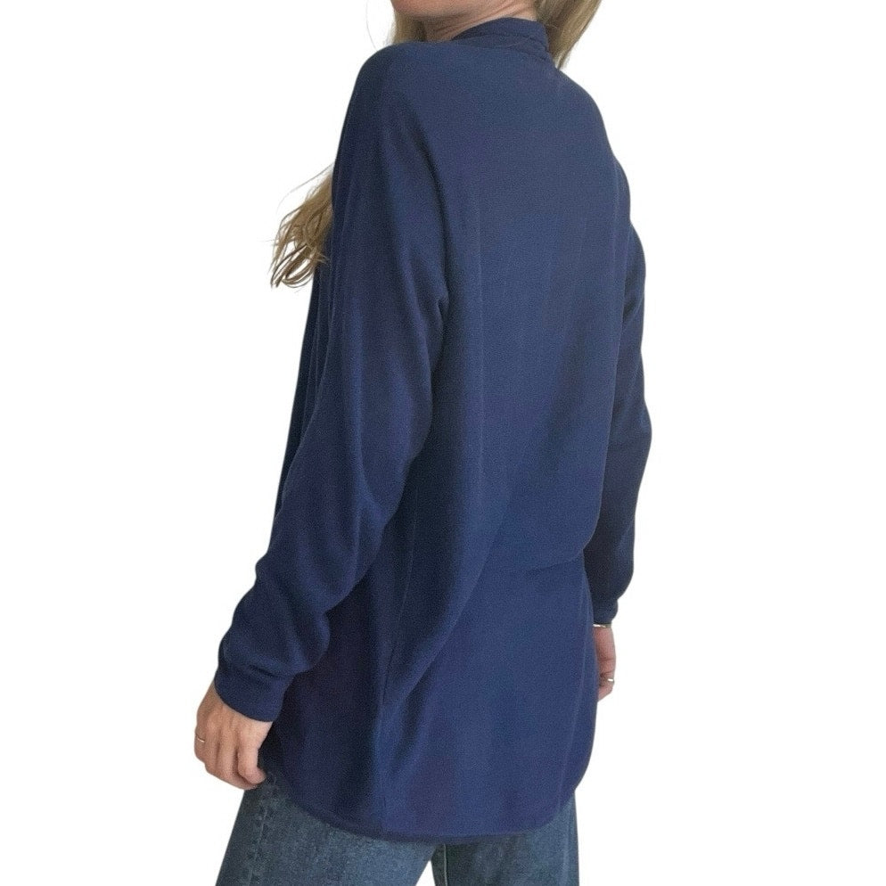 Tracy Negoshian Blue Silk Cardigan Sweater
