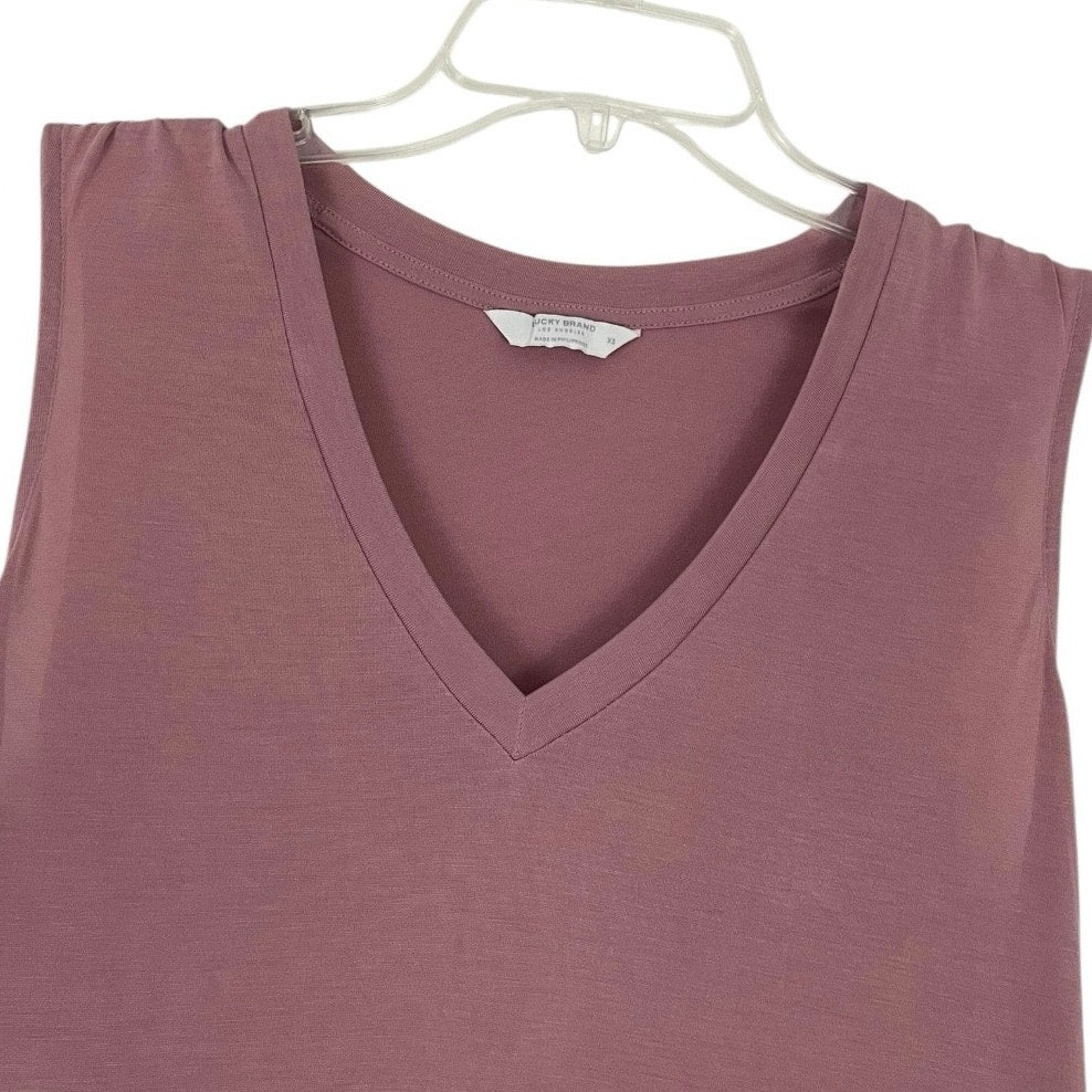 Lucky Brand Soft Pink V-Neck Tank Top