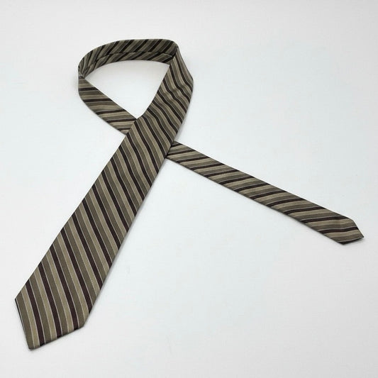 Briar Mens Brown Striped Silk Tie