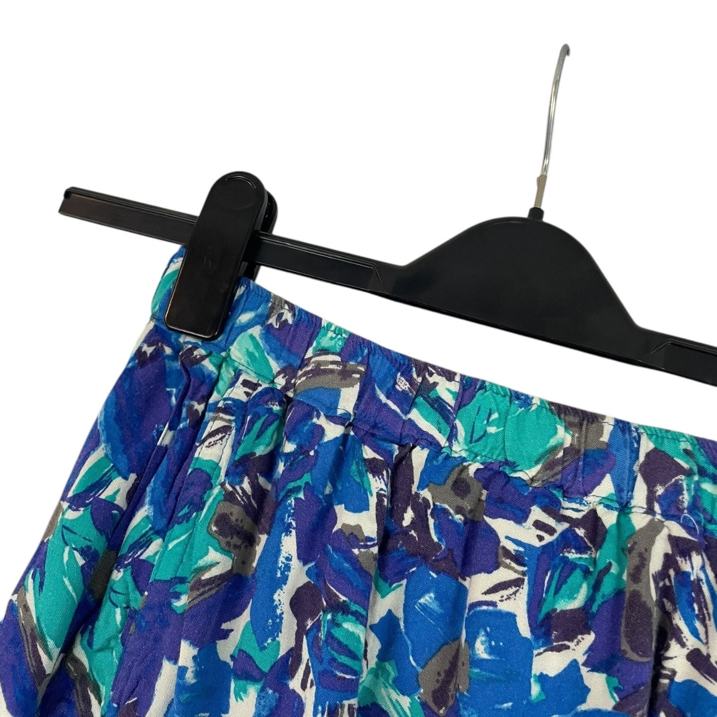 I Love H81 Blue Patterned Mini Skirt with Pockets