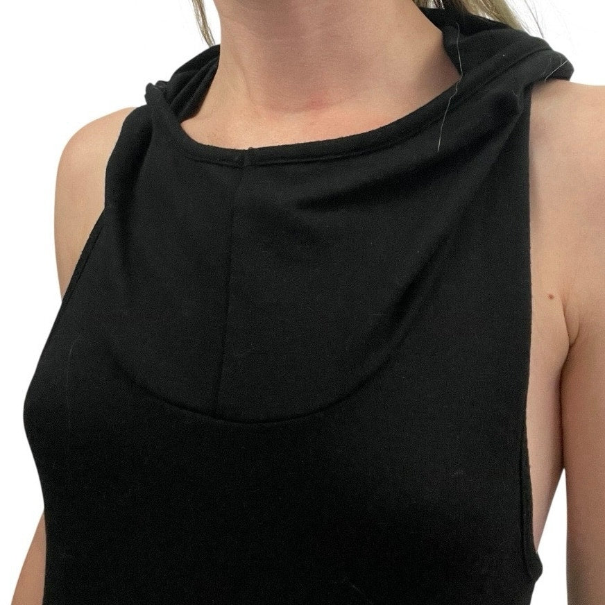 Mossimo Supply Co Black Hooded Open Cross Back Top