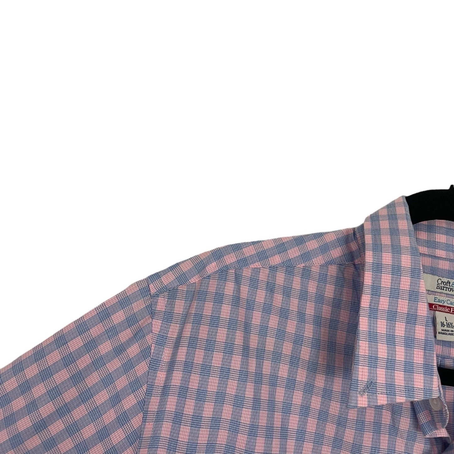 Croft & Barrow Mens Easy Care Pink & Blue Gingham Button Down Shirt
