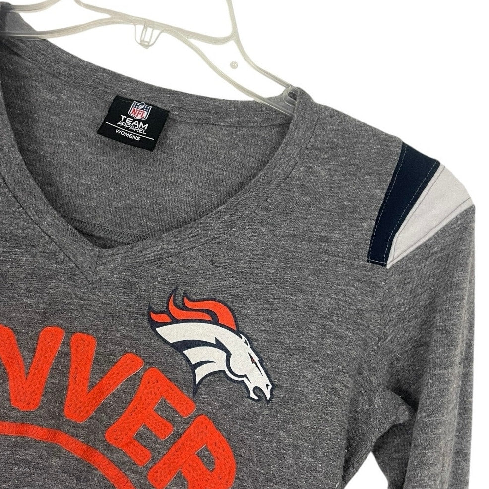 Team Apparel Denver Broncos Football Graphic Long Sleeve Top