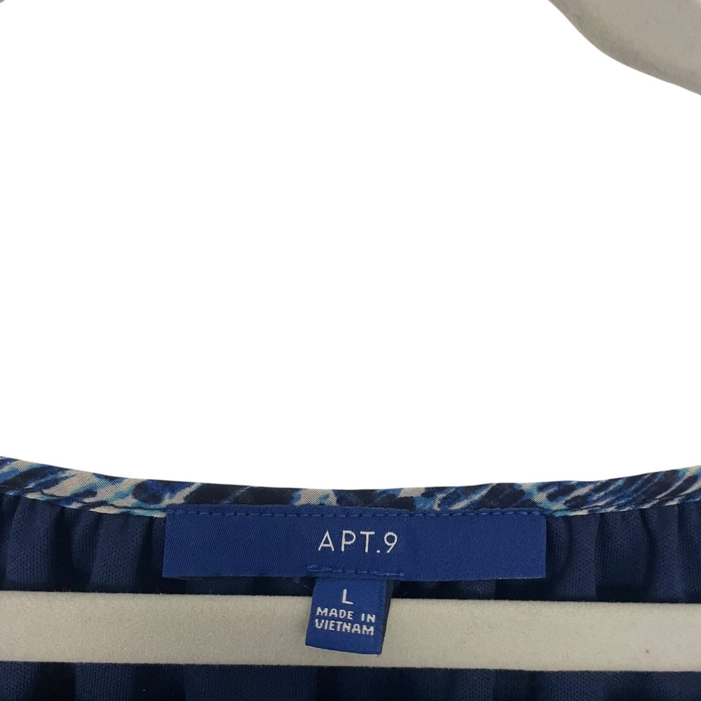 Apt. 9 Blue & White Sheer Long Bell Sleeve Blouse