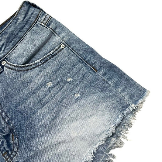 Sky and Sparrow Denim High Rise Distressed Mini Jean Shorts