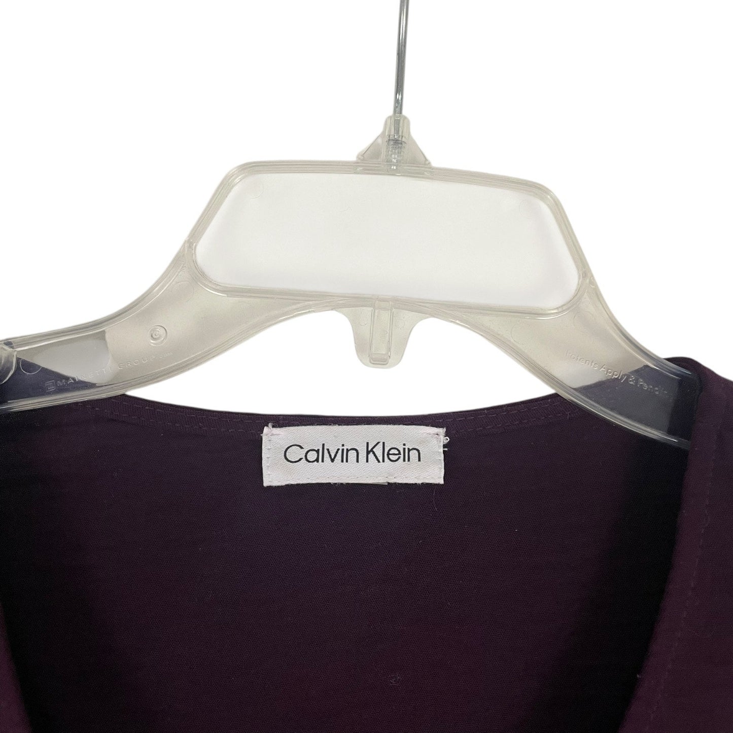 Calvin Klein Plum Maroon Short Bell Sleeve Button Down Blouse