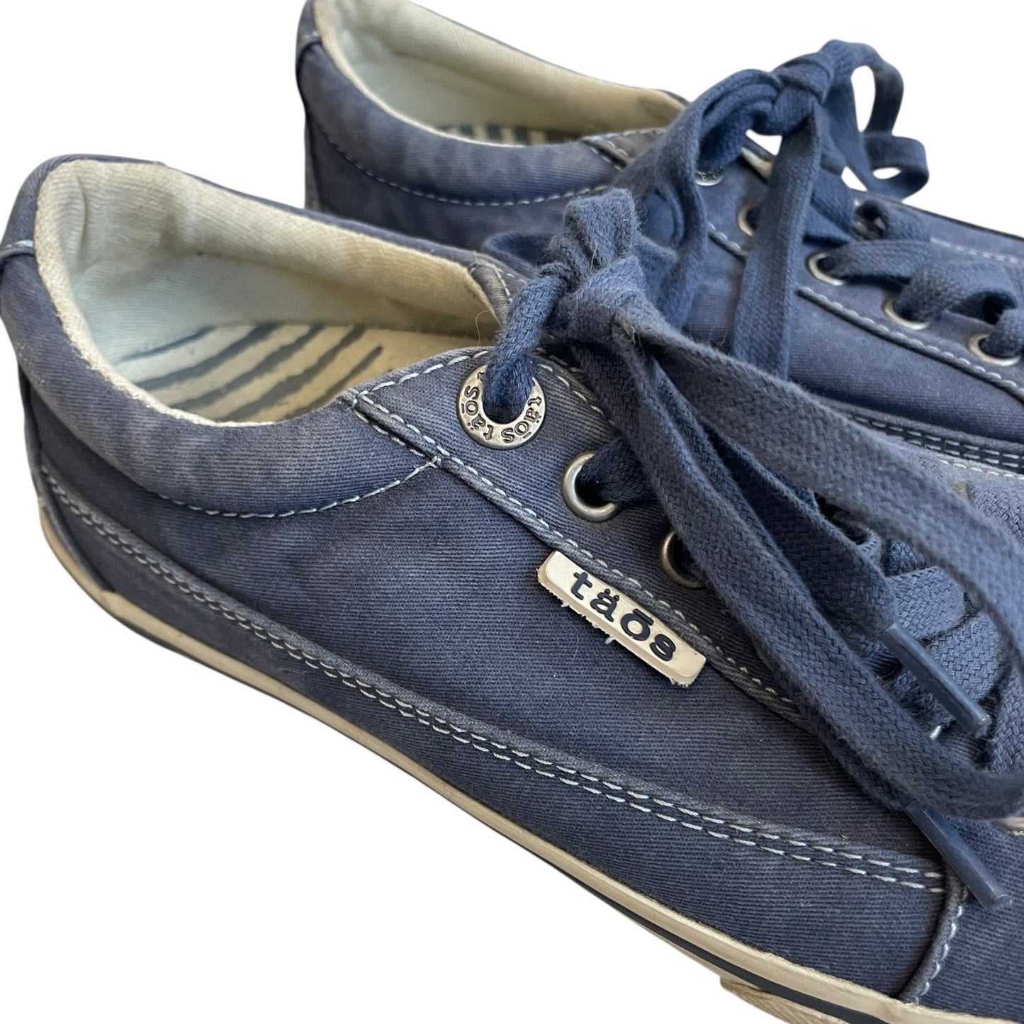 Taos Blue Moc Star Lace Up Low Top Sneakers