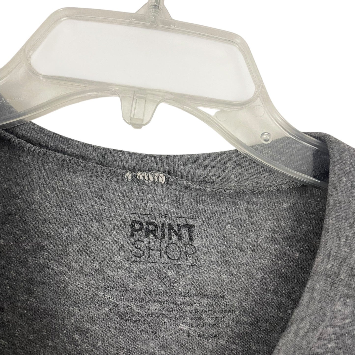 The Print Shop Mens Grey Boston Short Sleeve Graphic Tee