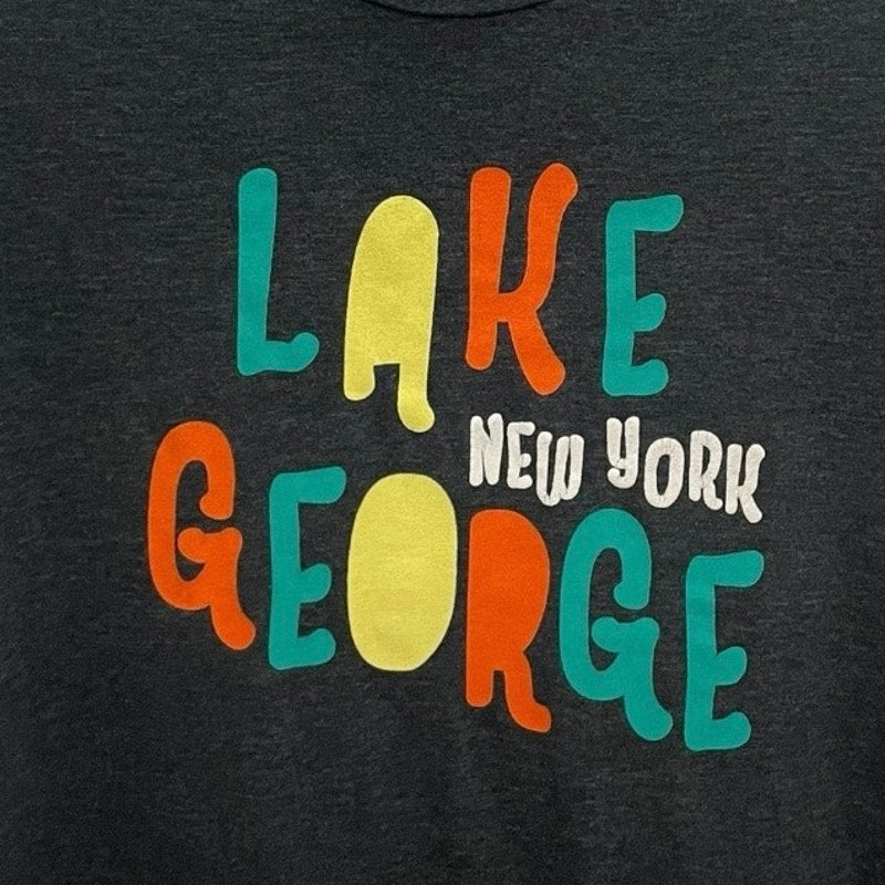 Ouray Sportswear Lake George New York Grey Short Sleeve Graphic Tee