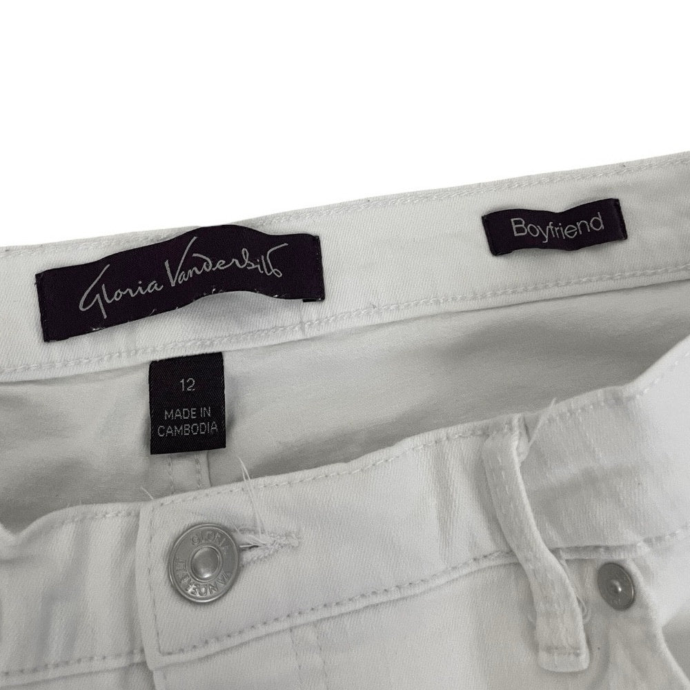 Gloria Vanderbilt White Boyfriend Jeans