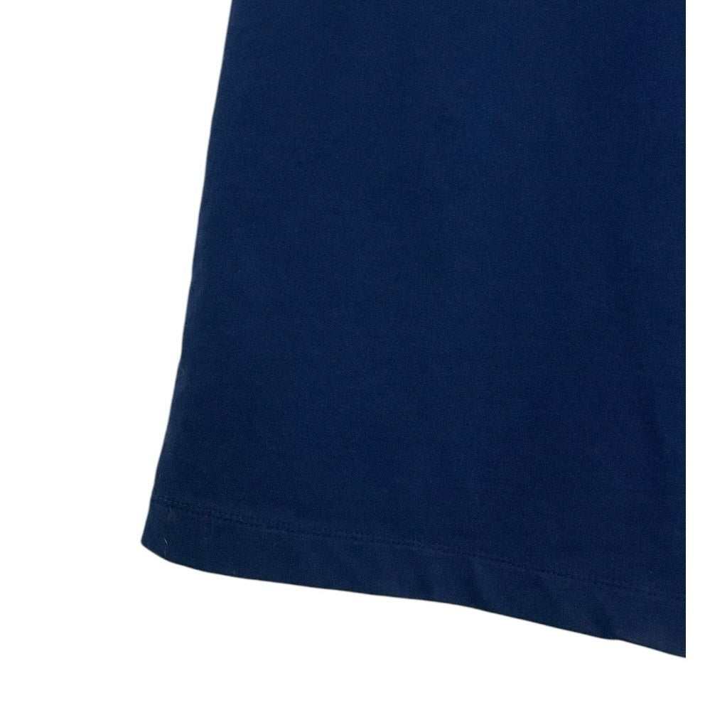 Doncaster Soft Navy Blue Button Short Sleeve Dress