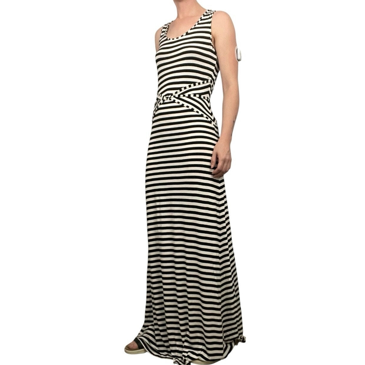 Style & Co. Black & White Striped Maxi Dress