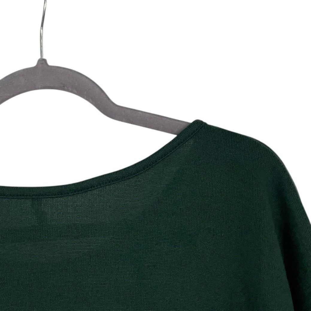 Only Soft Dark Green Quarter Sleeve Crewneck Top