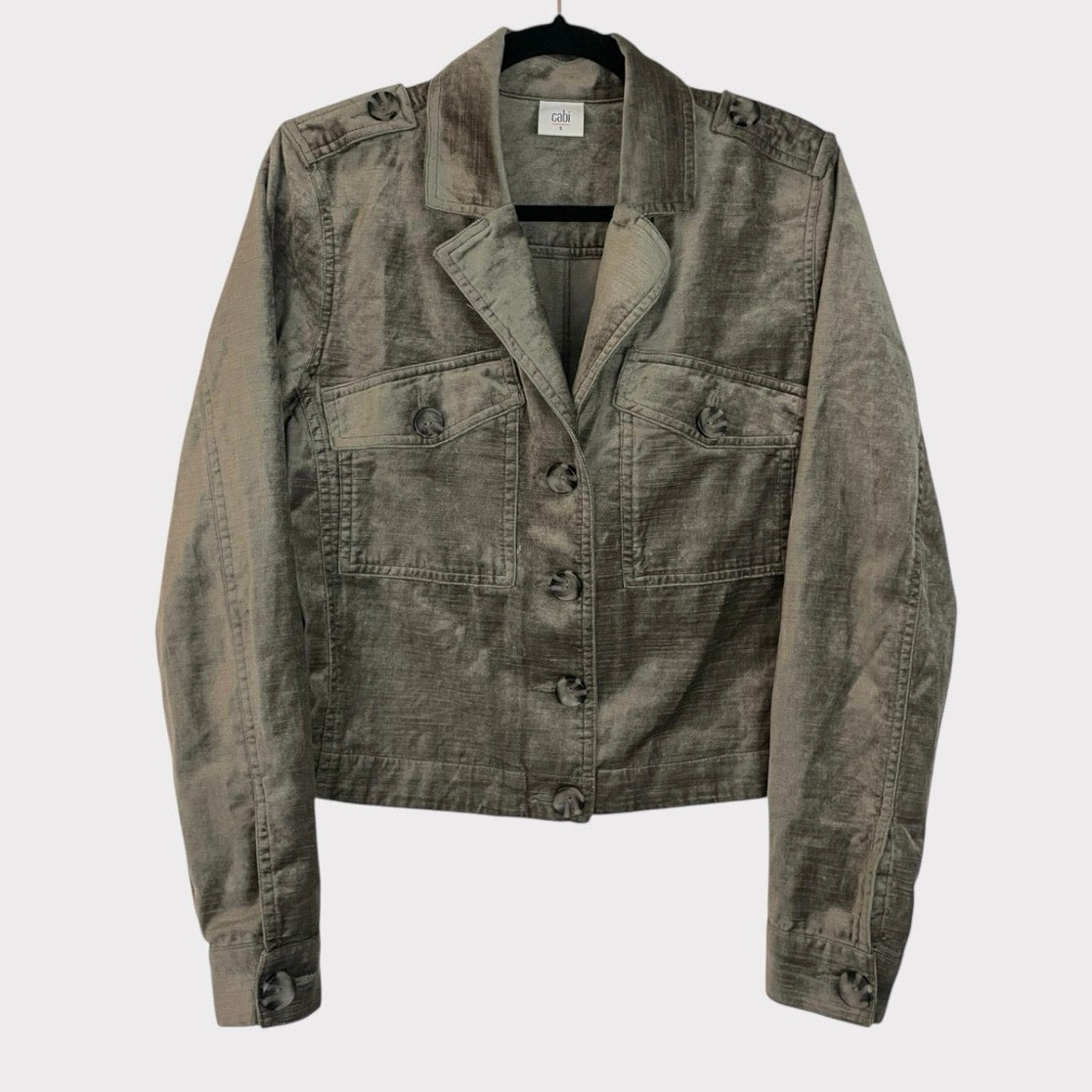 CAbi Beige Suede Button Down Jacket
