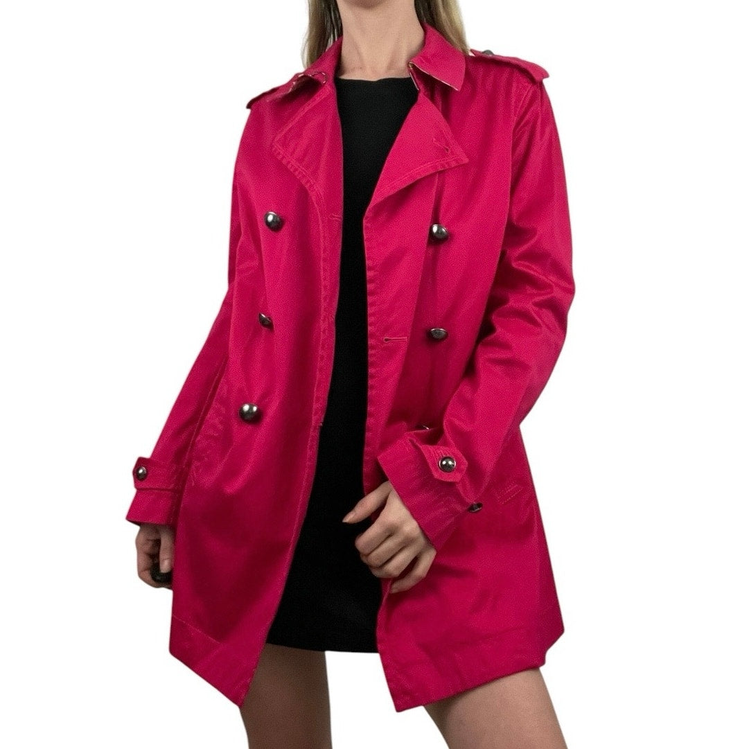 Tommy Hilfiger Vibrant Pink Button Down Collared Coat