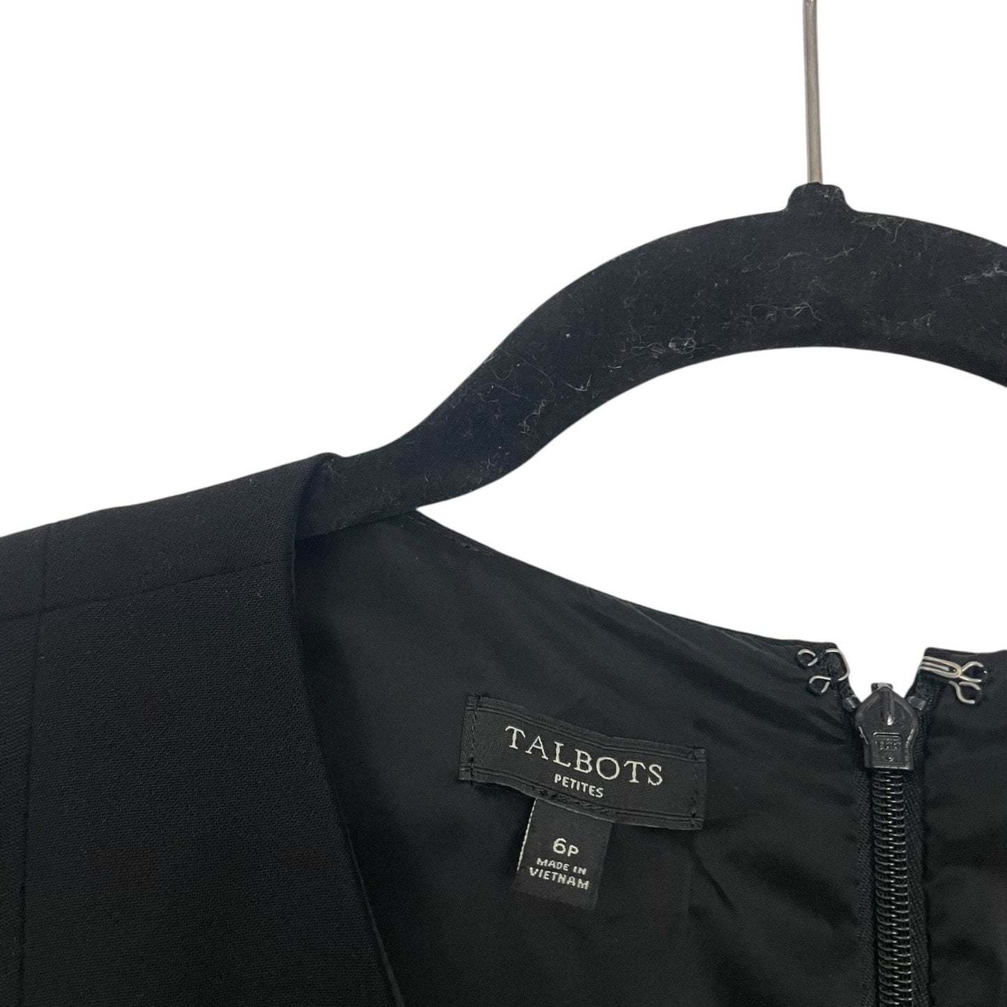 Talbots Petites Black A-Line V-Neck Dress