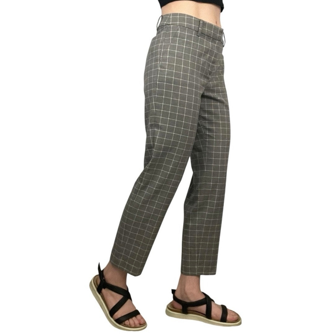 NWT LOFT The Riviera Slim Grey Gingham Trousers