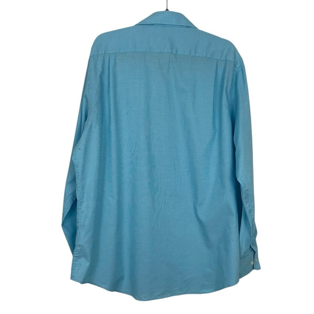 Tommy Hilfiger Mens TH Flex Stretch Blue Long Sleeve Button Down Dress Shirt