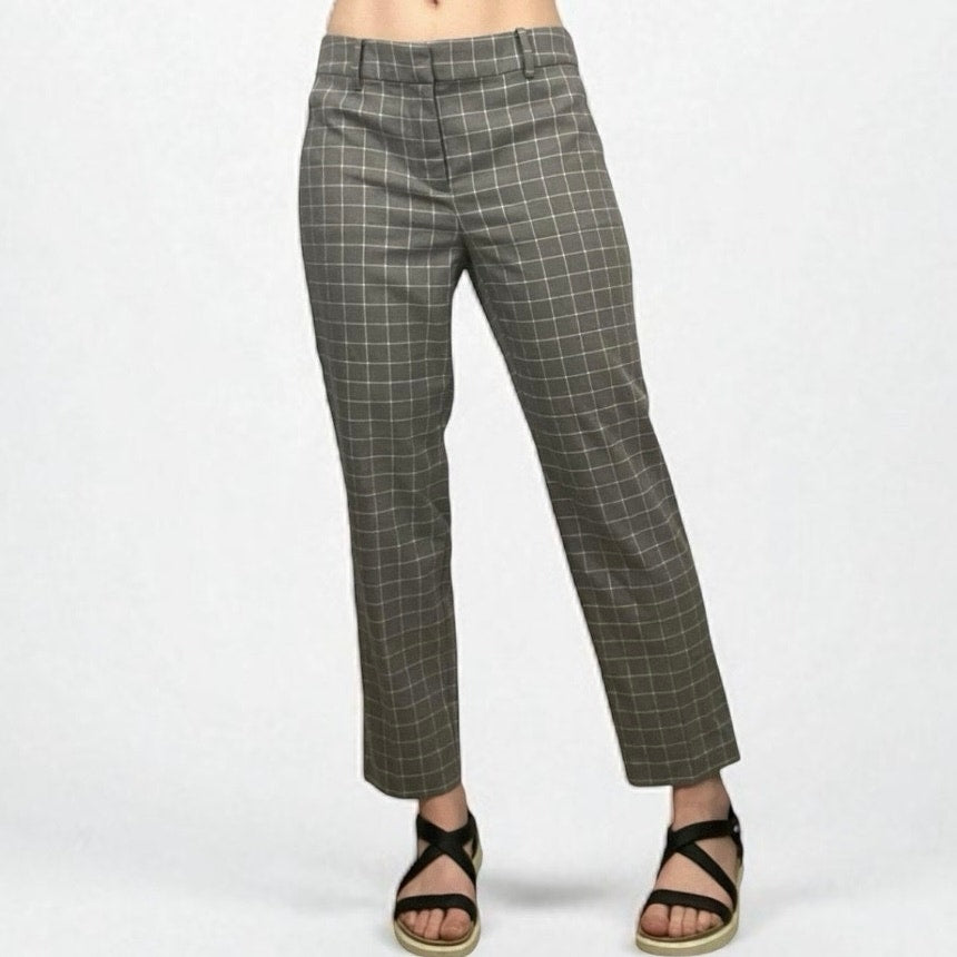 NWT LOFT The Riviera Slim Grey Gingham Trousers