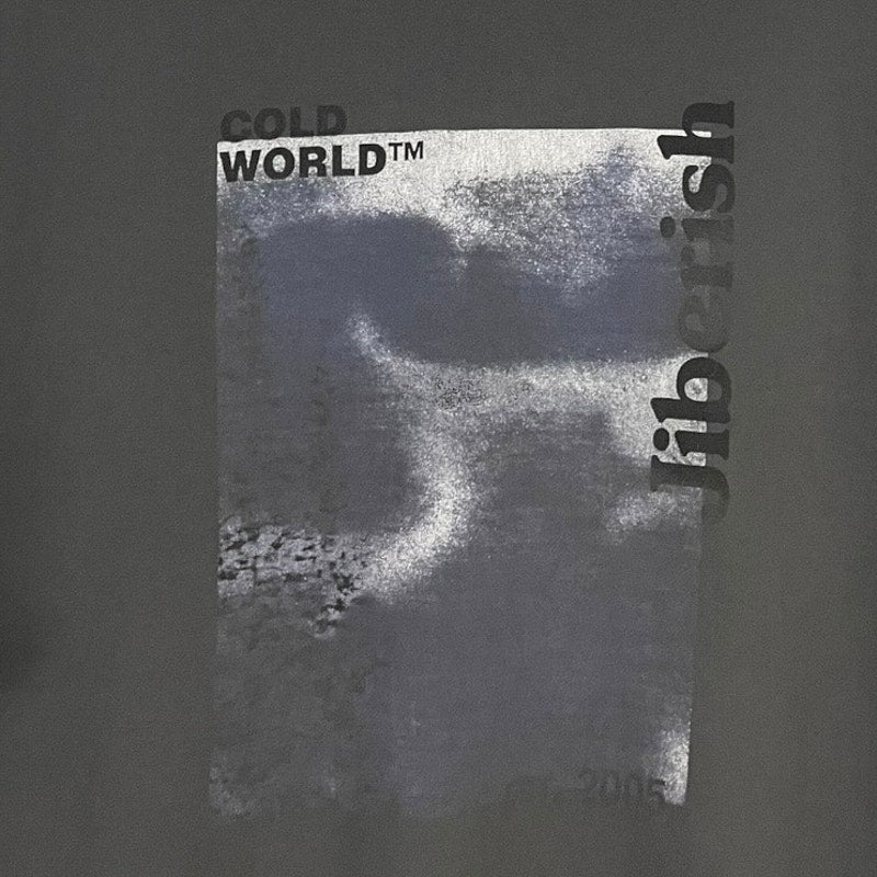 Jiberish Cold World Grey Graphic Short Sleeve Tee