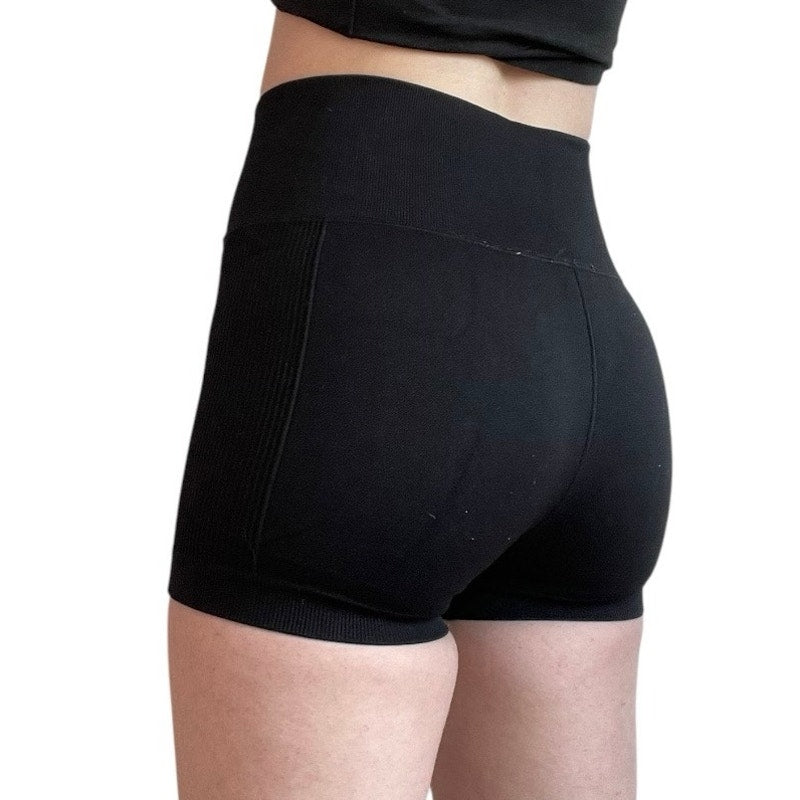 Forever 21 Black Athletic Ribbed Mini Spandex Active Shorts