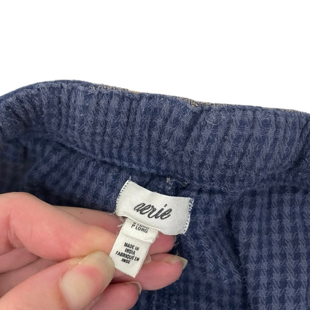 Aerie Blue & Beige Plaid Pajama Pants