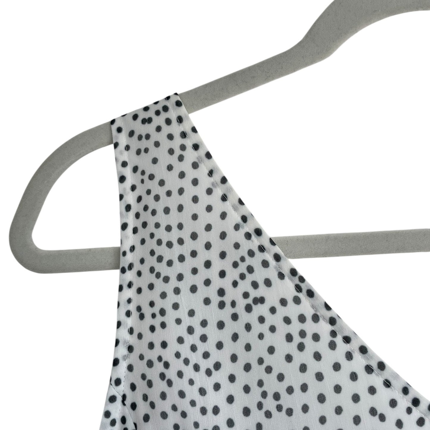 Doncaster White & Black Polka Dot Sheer V-Neck Tank Top Blouse