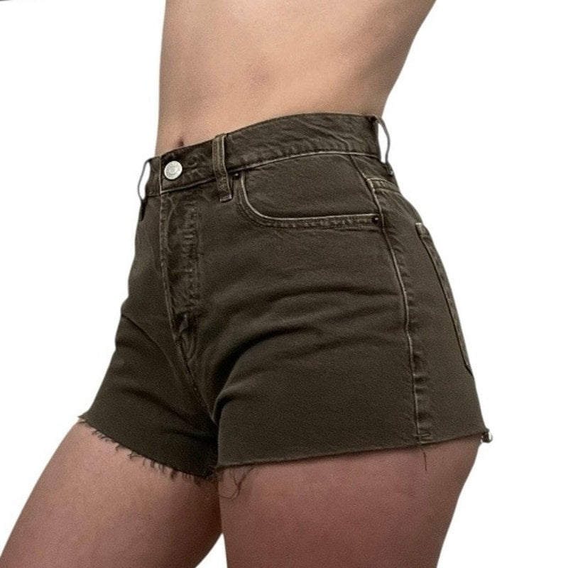 PacSun Brown Denim Vintage High Rise Mini Jean Shorts