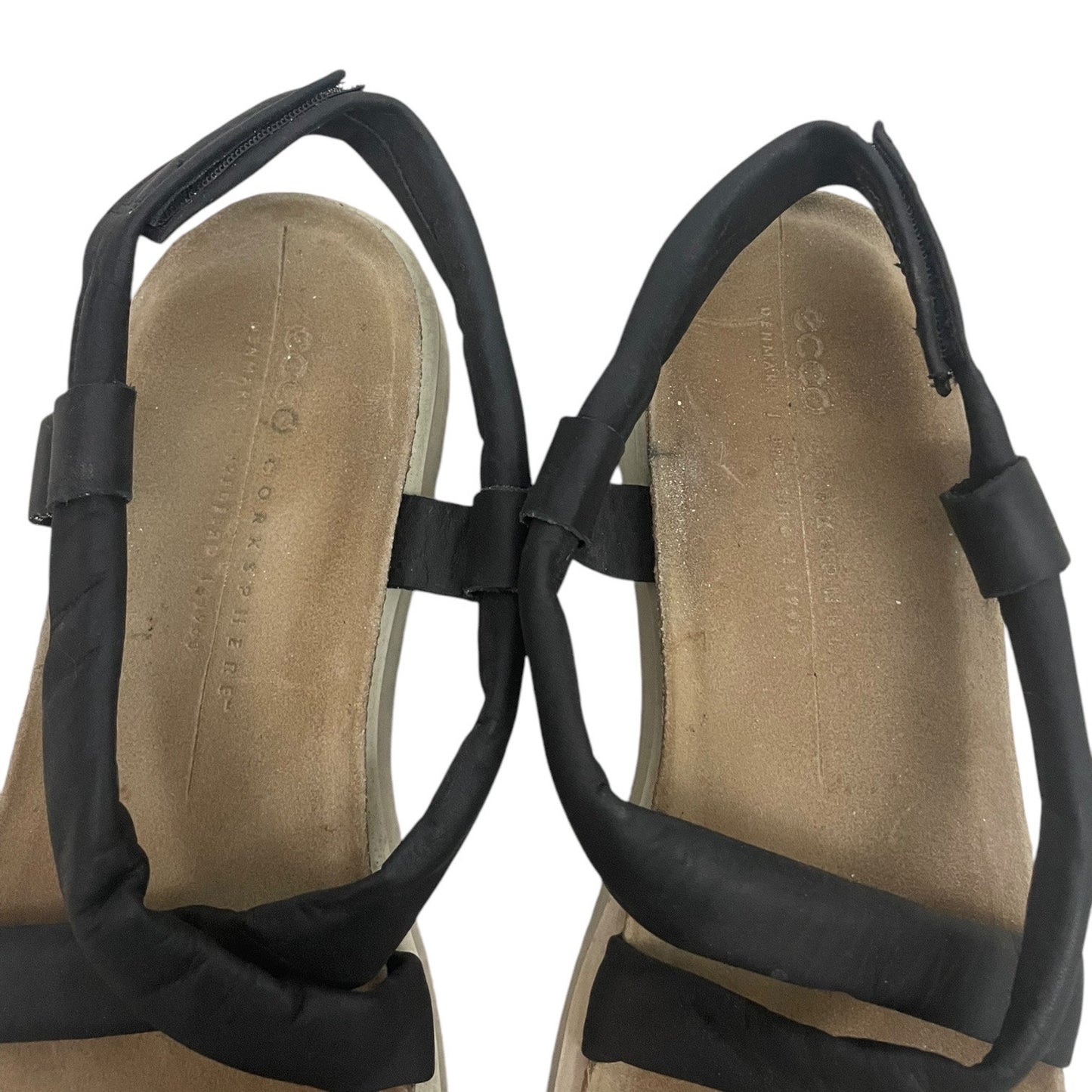 Ecco Corksphere Black Strappy Sandals