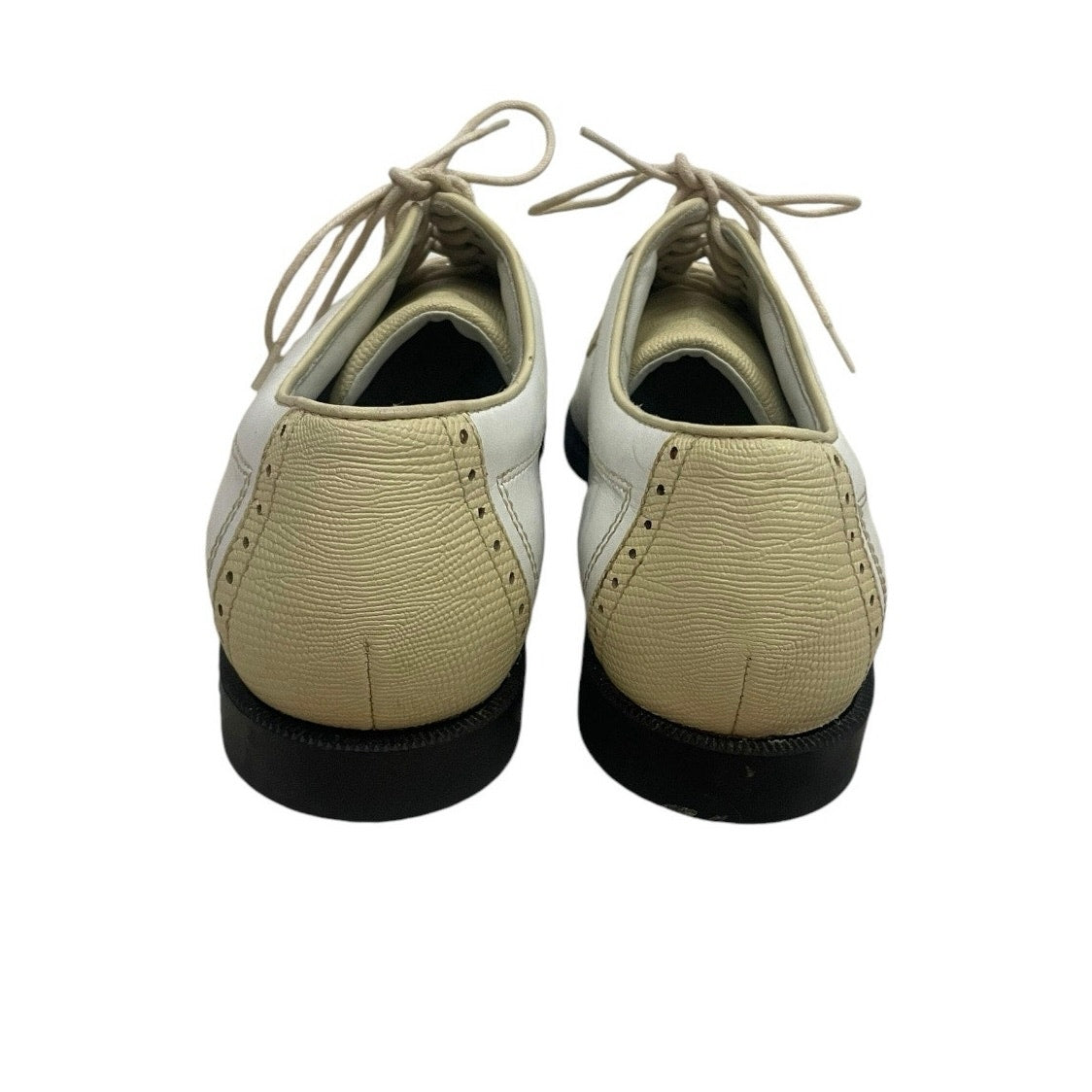 Cutter & Buck Leather White and Cream Lace Up Golf Shoes