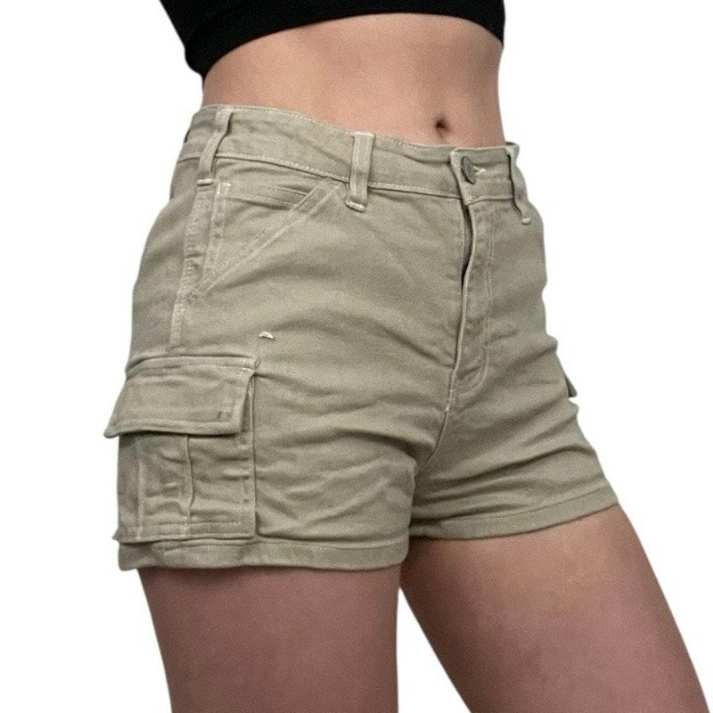 Dickies Denim Beige Cargo Mini Jean Shorts