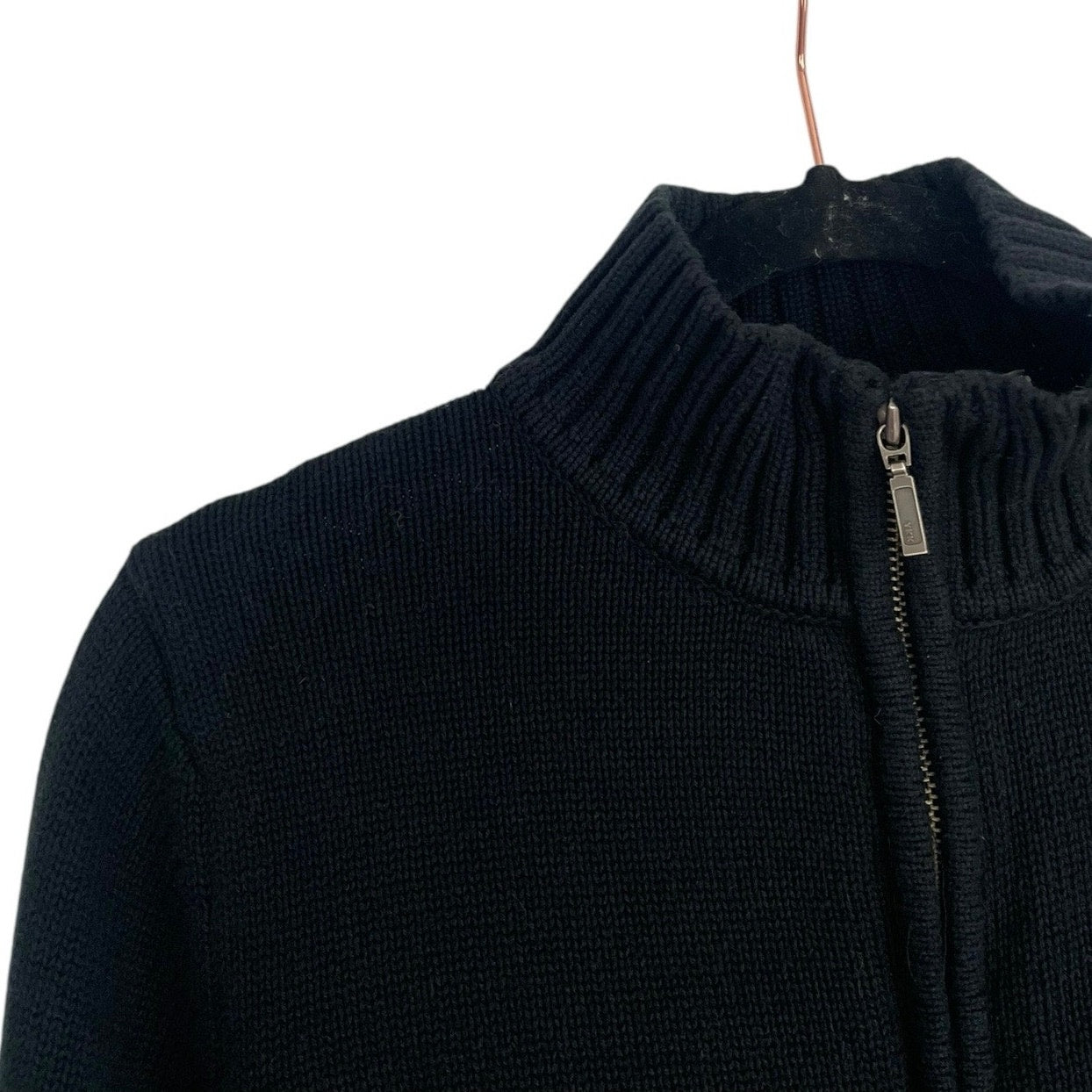 Croft & Barrow Black Knit Zip Up Jacket