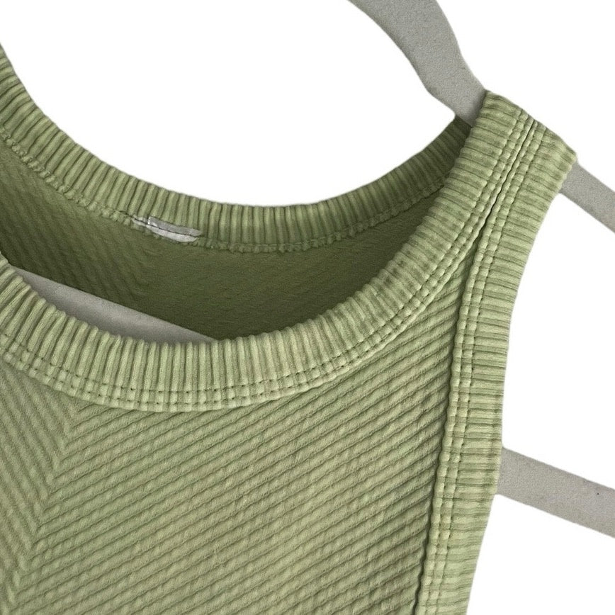 Light Green Cropped Ribbed Tank Top