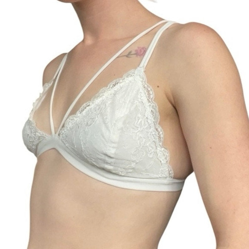 Anemone White Lace Strappy Bralette