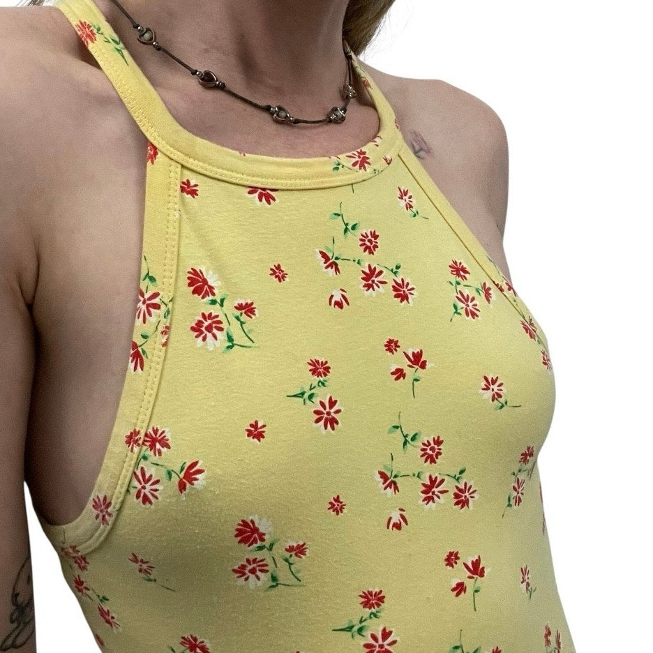 Forever 21 Yellow & Red Floral Bodysuit