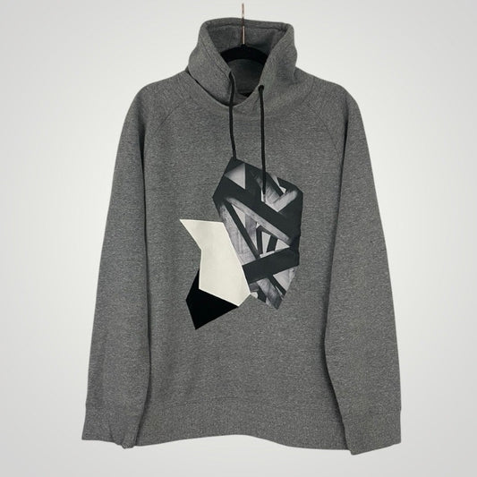 H&M Mens Grey Geometric Graphic Sweatshirt