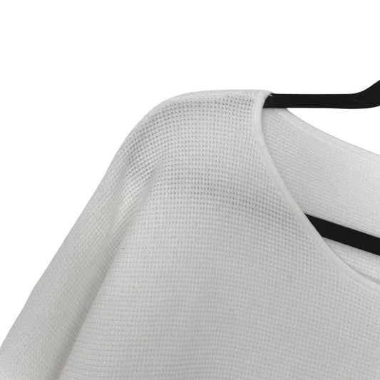 Cyrus White Waffle Knit Scoop Neck Sweater
