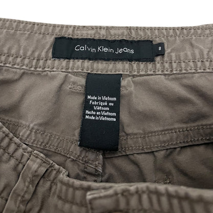 Calvin Klein Jeans Brown Midi Denim Cuffed Cargo Shorts