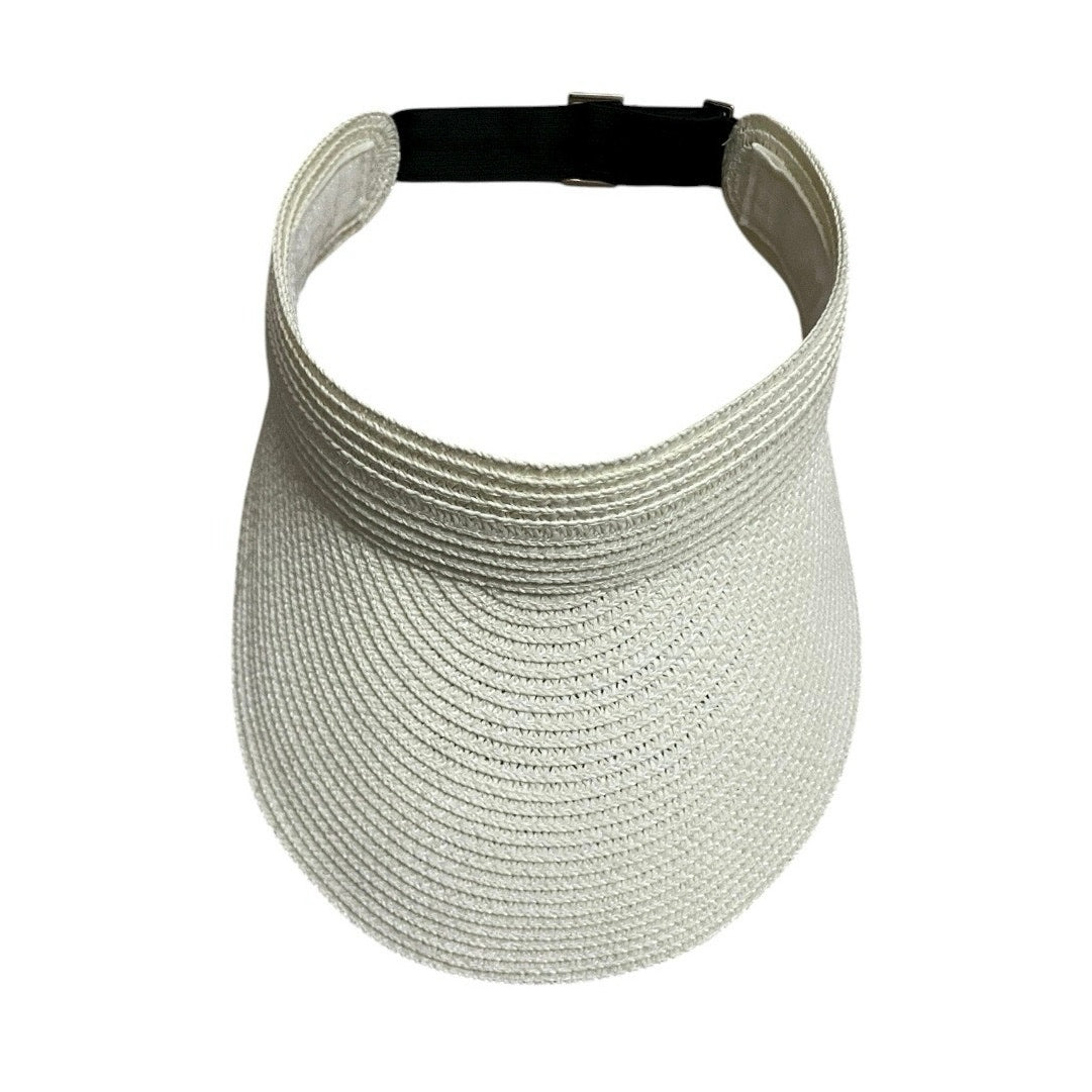 NWOT Cream Woven Paper Sun Visor Hat