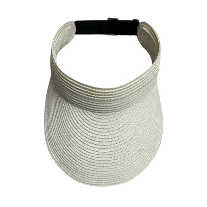NWOT Cream Woven Paper Sun Visor Hat