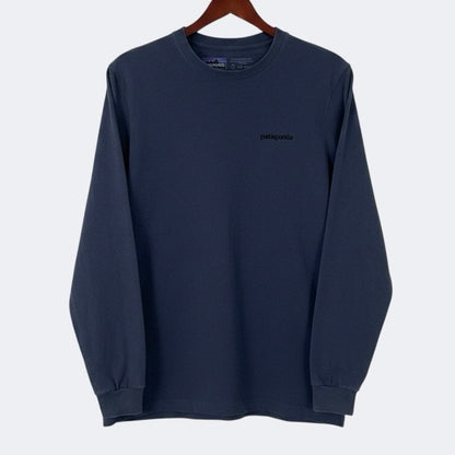 Patagonia Mens Navy Blue Fish Graphic Long Sleeve Responsibili-Tee