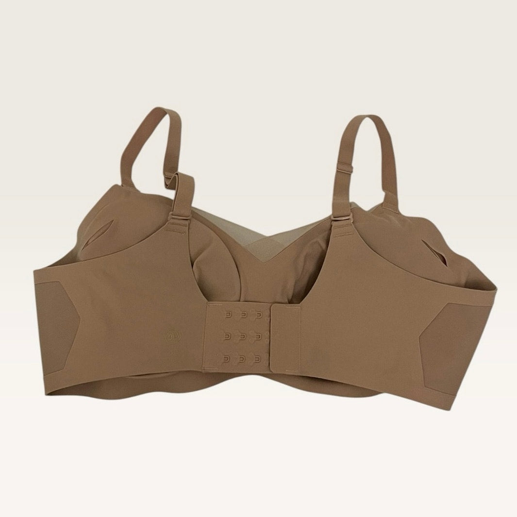 Honeylove Beige Mesh Trim Crossover Wireless Bra