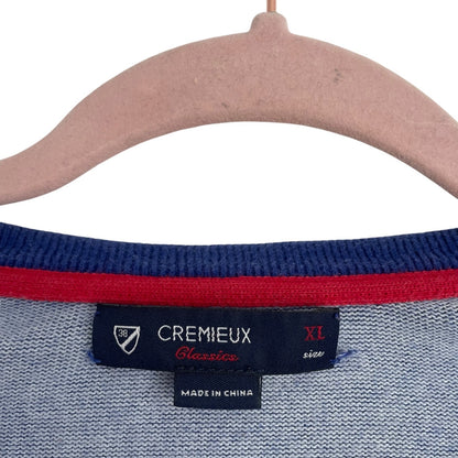 Cremieux Classics Mens Blue V-Neck Elbow Patch Sweater