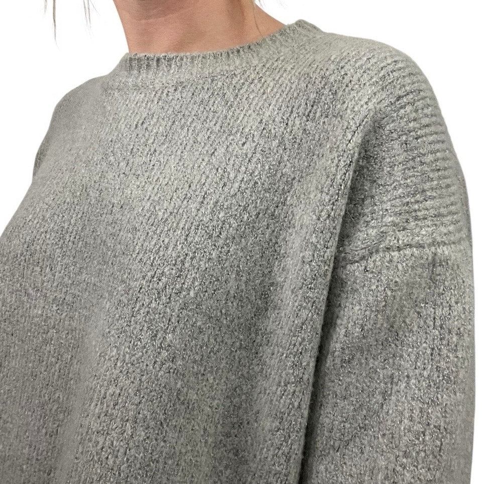 Zara Knit Grey Crewneck Sweater