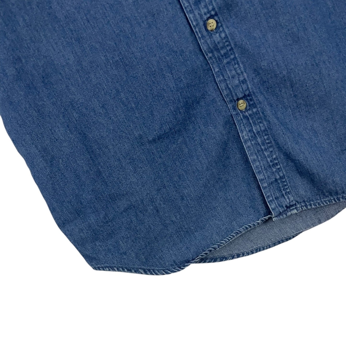 Cherokee Mens Vintage Denim Button Down Short Sleeve Shirt