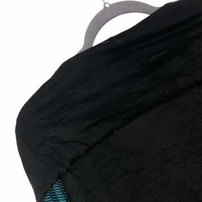 Bali Black & Turquoise Patchwork Layered Tunic Top | Small